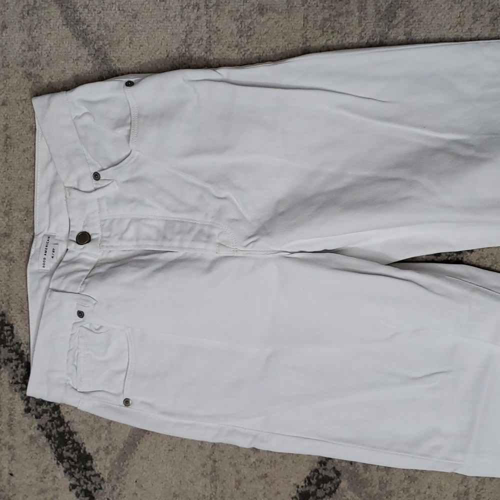 GOOD AMERICAN GOOD BOY WHITE ANKLE WRAP JEANS SZ 4 - Picture 4 of 13
